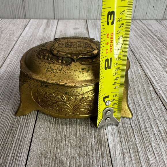 Vtg K & Co Jewelry Trinket Box Bronze WaterTown Wisconsin High School 3" Long - Picture 11 of 15